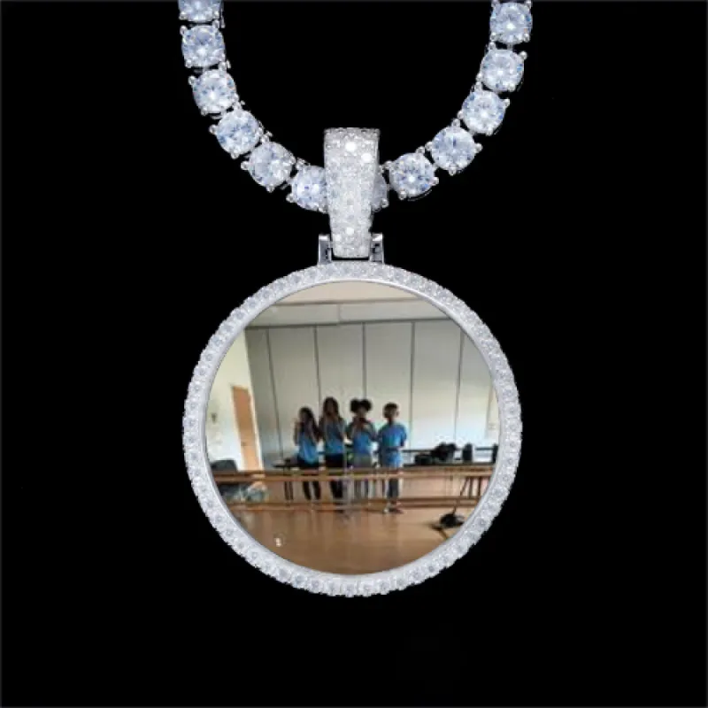 925S & VVS Moissanite 3D Circle Custom Picture Pendant sold by The GUU Shop