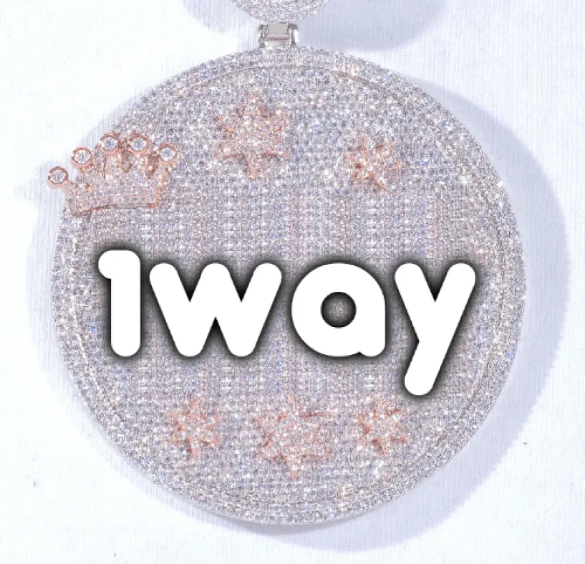 CUSTOM LETTER NECKLACE 3D BIG CROWN DISC sold by The GUU Shop