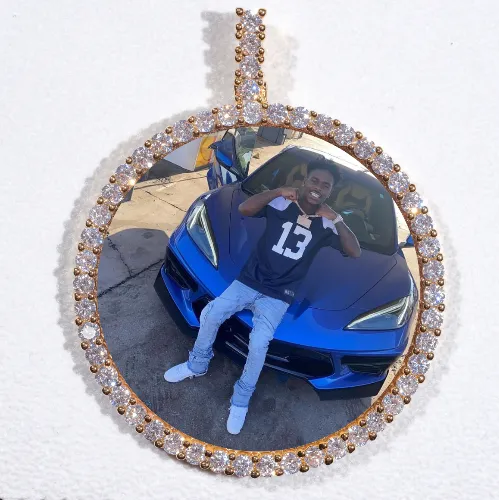 LARGE 3D CIRCLE CUSTOM PICTURE PENDANT sold by The GUU Shop