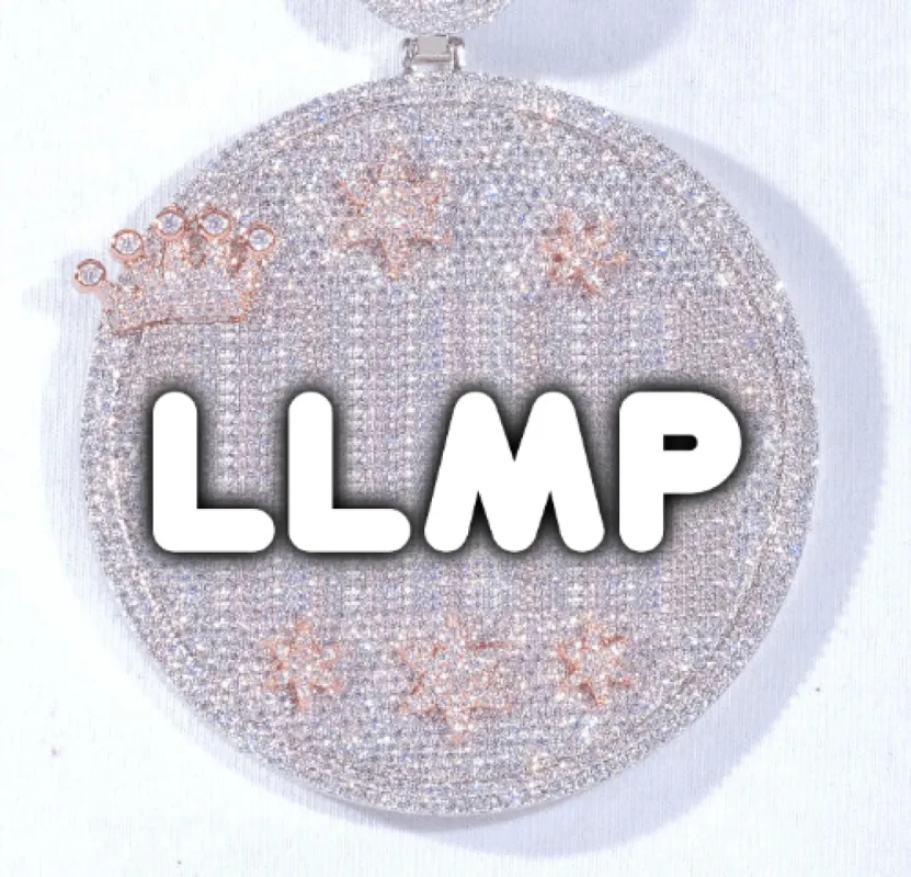 CUSTOM LETTER NECKLACE 3D BIG CROWN DISC sold by The GUU Shop