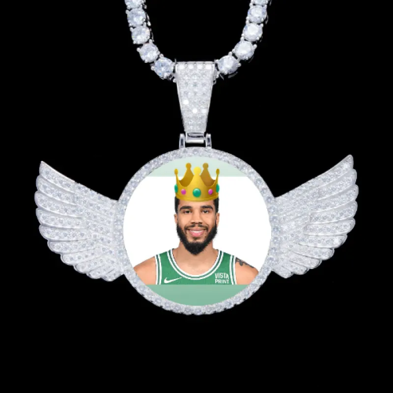 925S & VVS Moissanite 3D Wing Custom Picture Pendant sold by The GUU Shop