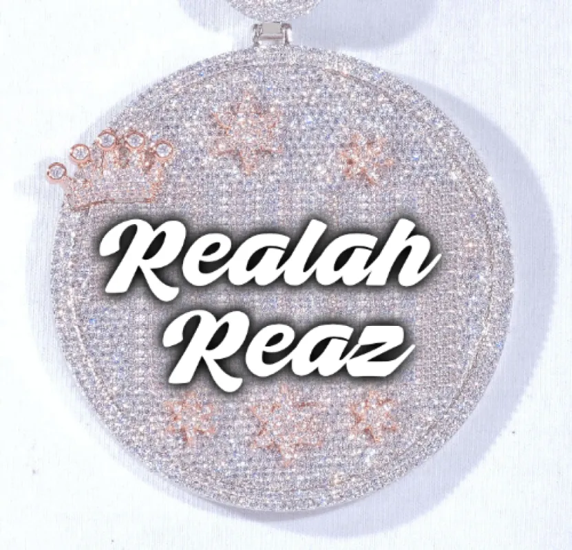 CUSTOM LETTER NECKLACE 3D BIG CROWN DISC sold by The GUU Shop