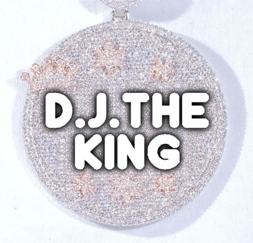 CUSTOM LETTER NECKLACE 3D BIG CROWN DISC sold by The GUU Shop