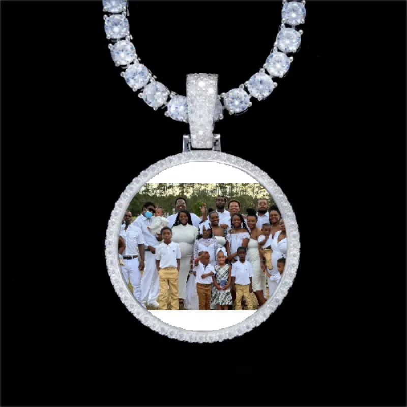 925S & VVS Moissanite 3D Circle Custom Picture Pendant sold by The GUU Shop