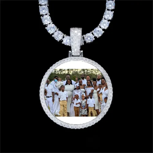 925S & VVS Moissanite 3D Circle Custom Picture Pendant sold by The GUU Shop