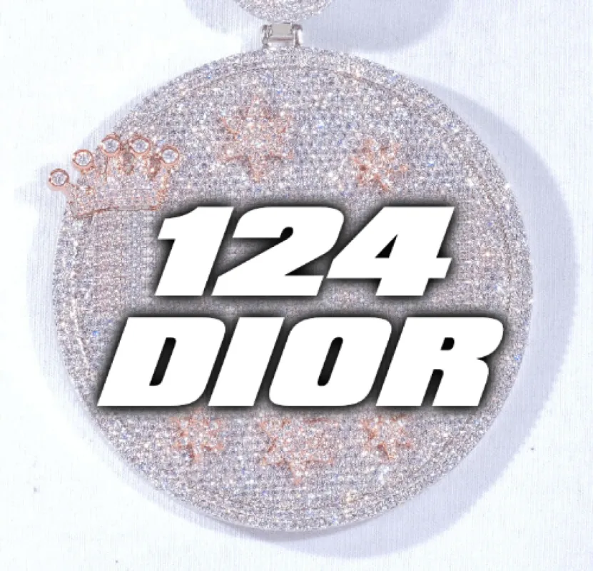 CUSTOM LETTER NECKLACE 3D BIG CROWN DISC sold by The GUU Shop