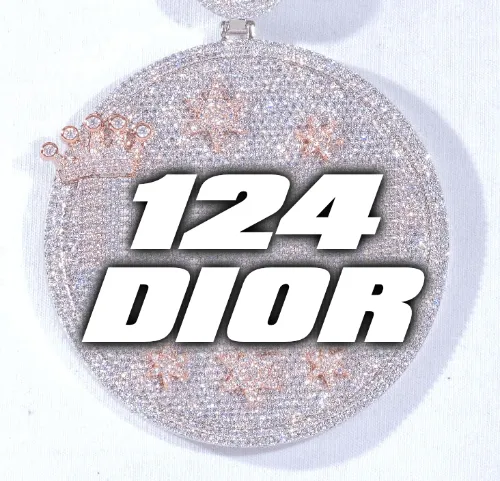 CUSTOM LETTER NECKLACE 3D BIG CROWN DISC sold by The GUU Shop