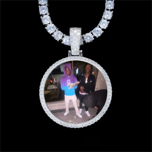 925S & VVS Moissanite 3D Circle Custom Picture Pendant sold by The GUU Shop