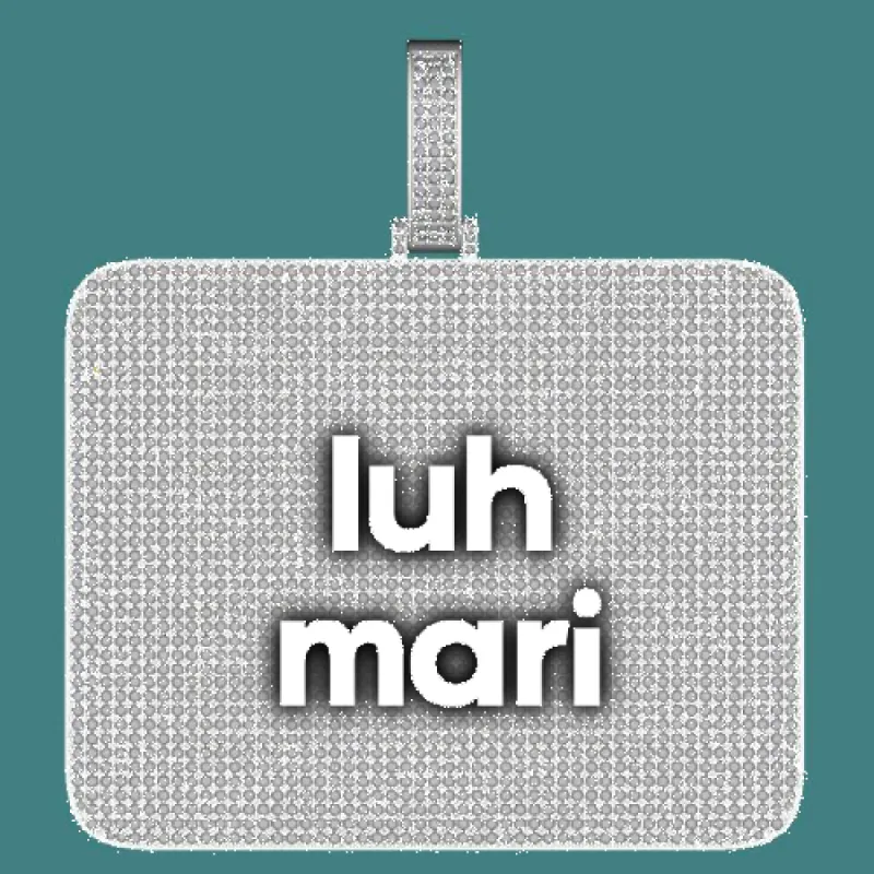 CUSTOM LETTER NECKLACE 3D BIG SQUARE sold by The GUU Shop