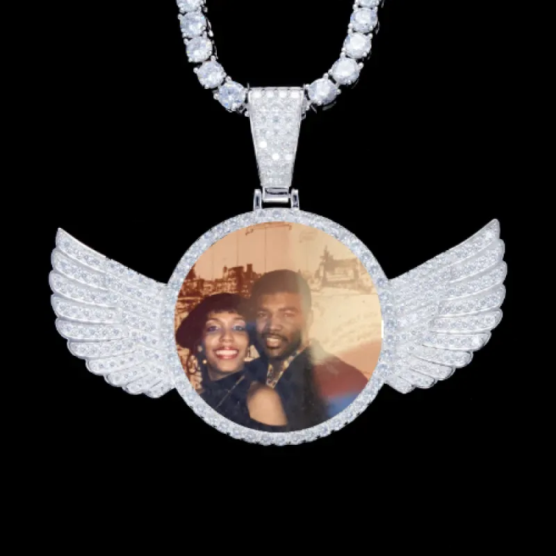925S & VVS Moissanite 3D Wing Custom Picture Pendant made by The GUU Shop