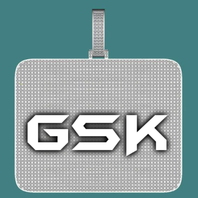 CUSTOM LETTER NECKLACE 3D BIG SQUARE sold by The GUU Shop