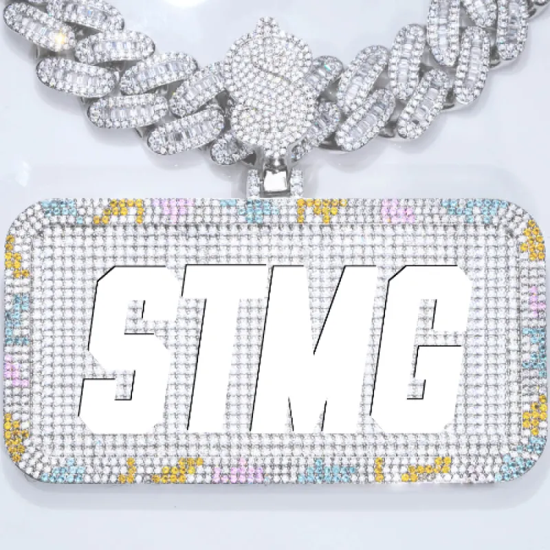 CUSTOM LETTER NECKLACE 3D COLORFUL SQUARE sold by The GUU Shop