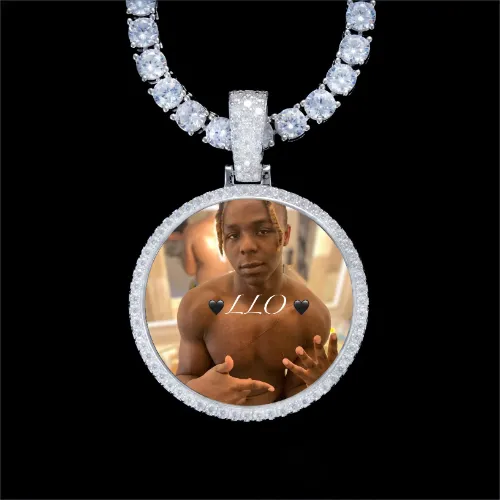 925S & VVS Moissanite 3D Circle Custom Picture Pendant sold by The GUU Shop