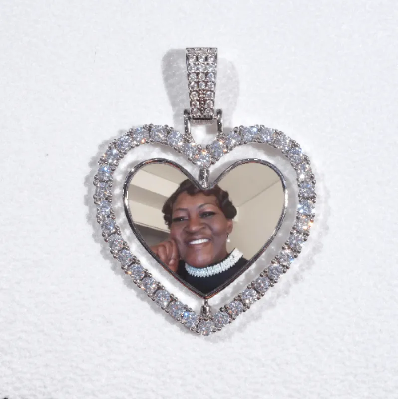 3D Spinning 2-Faced Heart Custom Picture Pendant sold by The GUU Shop