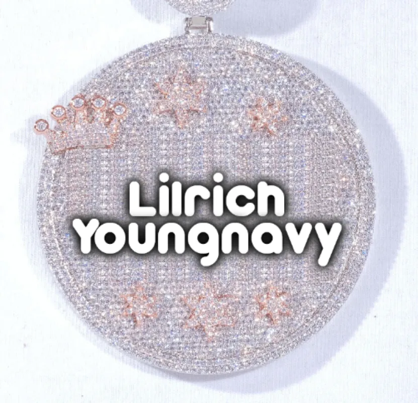 CUSTOM LETTER NECKLACE 3D BIG CROWN DISC sold by The GUU Shop