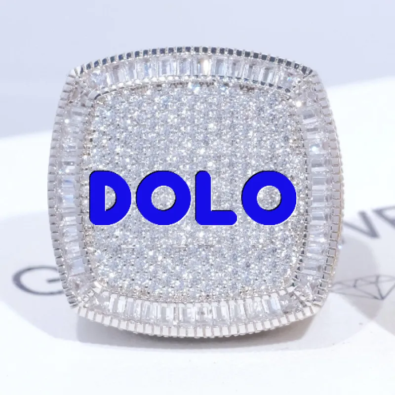 CUSTOM LETTER 3D ICED RING sold by The GUU Shop