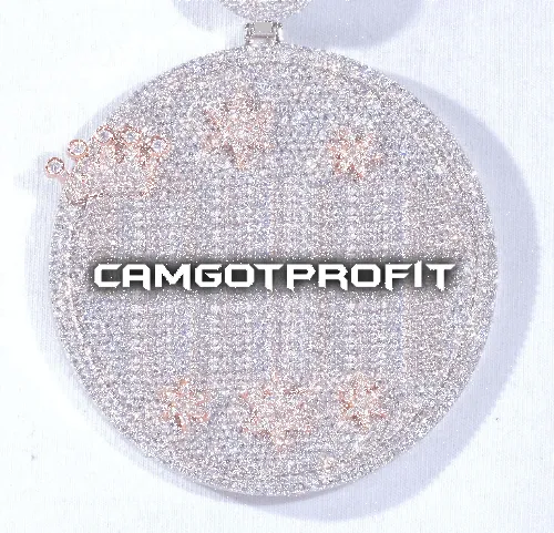 CUSTOM LETTER NECKLACE 3D BIG CROWN DISC sold by The GUU Shop