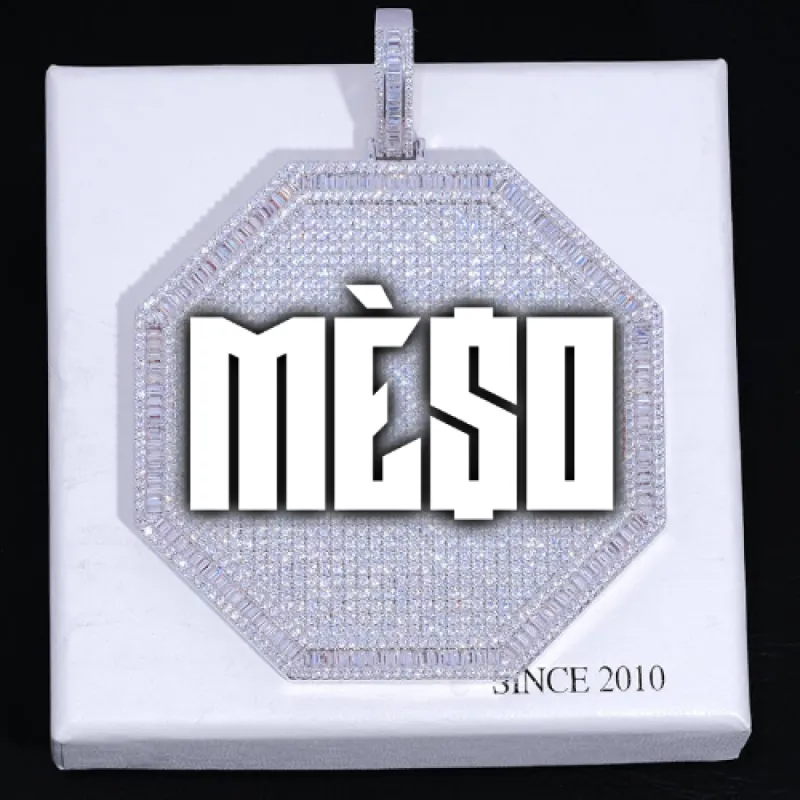 CUSTOM LETTER NECKLACE 3D BIG OCTAGON sold by The GUU Shop