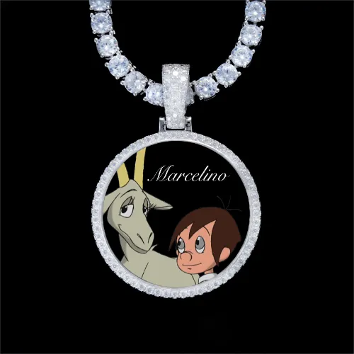 925S & VVS Moissanite 3D Circle Custom Picture Pendant sold by The GUU Shop