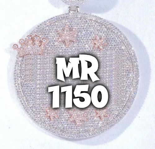 CUSTOM LETTER NECKLACE 3D BIG CROWN DISC sold by The GUU Shop