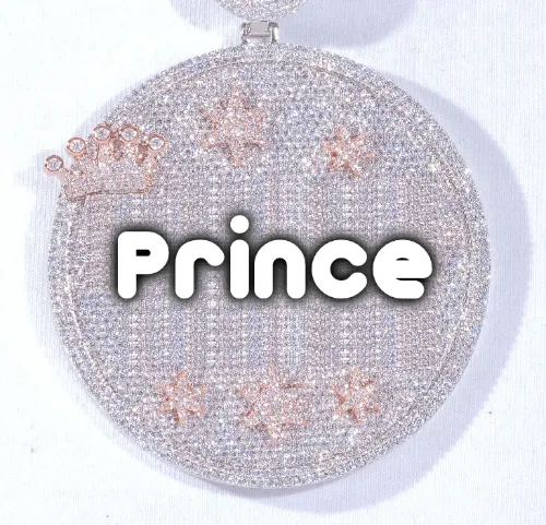 CUSTOM LETTER NECKLACE 3D BIG CROWN DISC sold by The GUU Shop