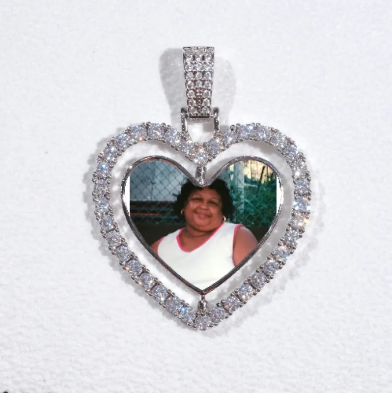 3D Spinning 2-Faced Heart Custom Picture Pendant sold by The GUU Shop