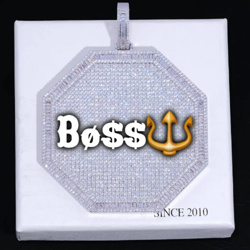 CUSTOM LETTER NECKLACE 3D BIG OCTAGON made by The GUU Shop