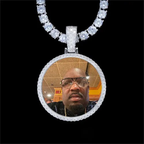 925S & VVS Moissanite 3D Circle Custom Picture Pendant sold by The GUU Shop