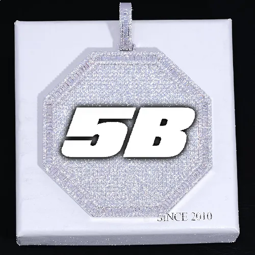 CUSTOM LETTER NECKLACE 3D BIG OCTAGON sold by The GUU Shop