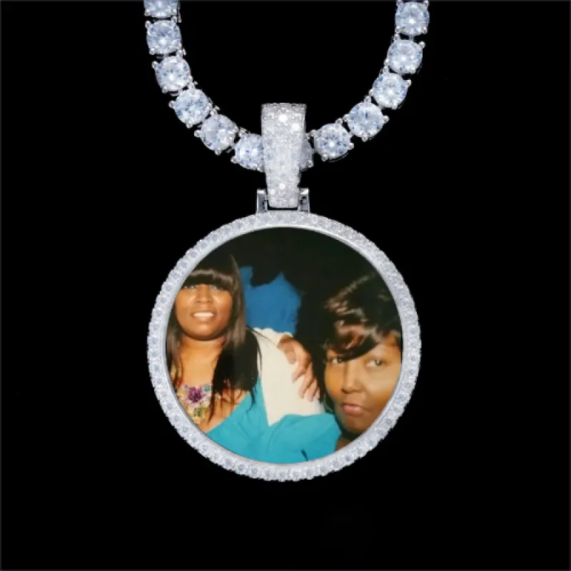 925S & VVS Moissanite 3D Circle Custom Picture Pendant sold by The GUU Shop