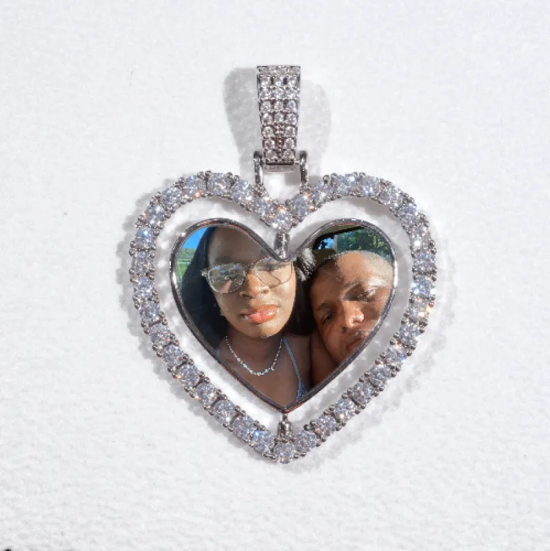 3D Spinning 2-Faced Heart Custom Picture Pendant sold by The GUU Shop