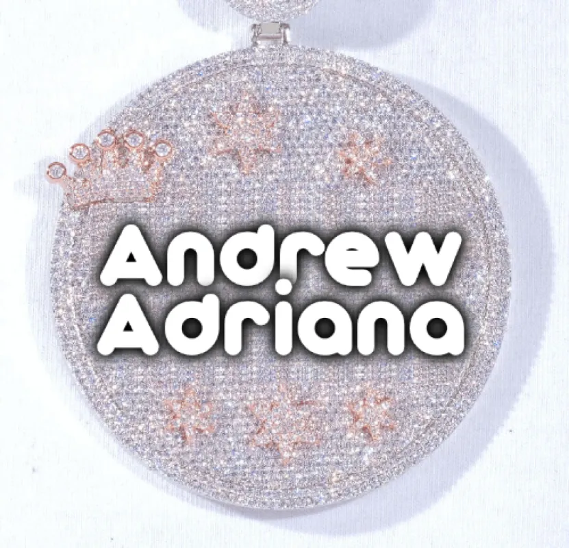 CUSTOM LETTER NECKLACE 3D BIG CROWN DISC sold by The GUU Shop