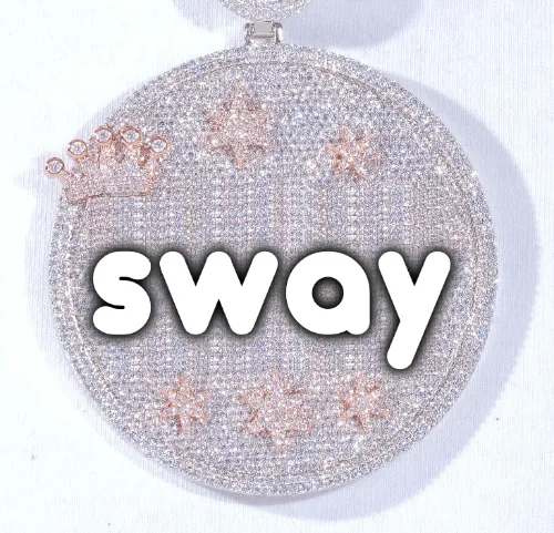 CUSTOM LETTER NECKLACE 3D BIG CROWN DISC sold by The GUU Shop