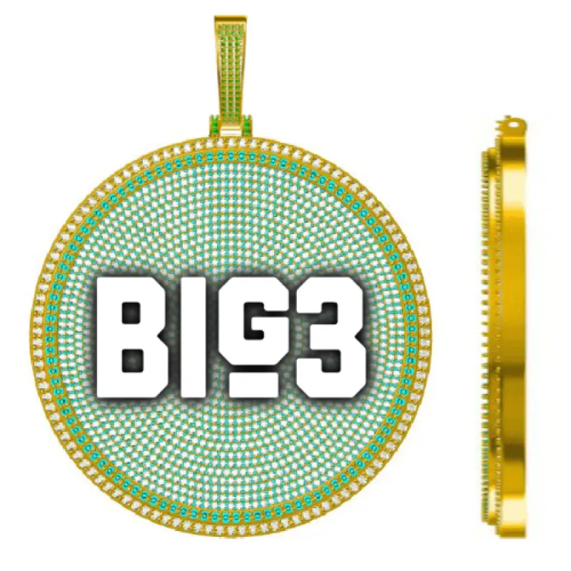 CUSTOM LETTER NECKLACE 3D BIG DISC sold by The GUU Shop