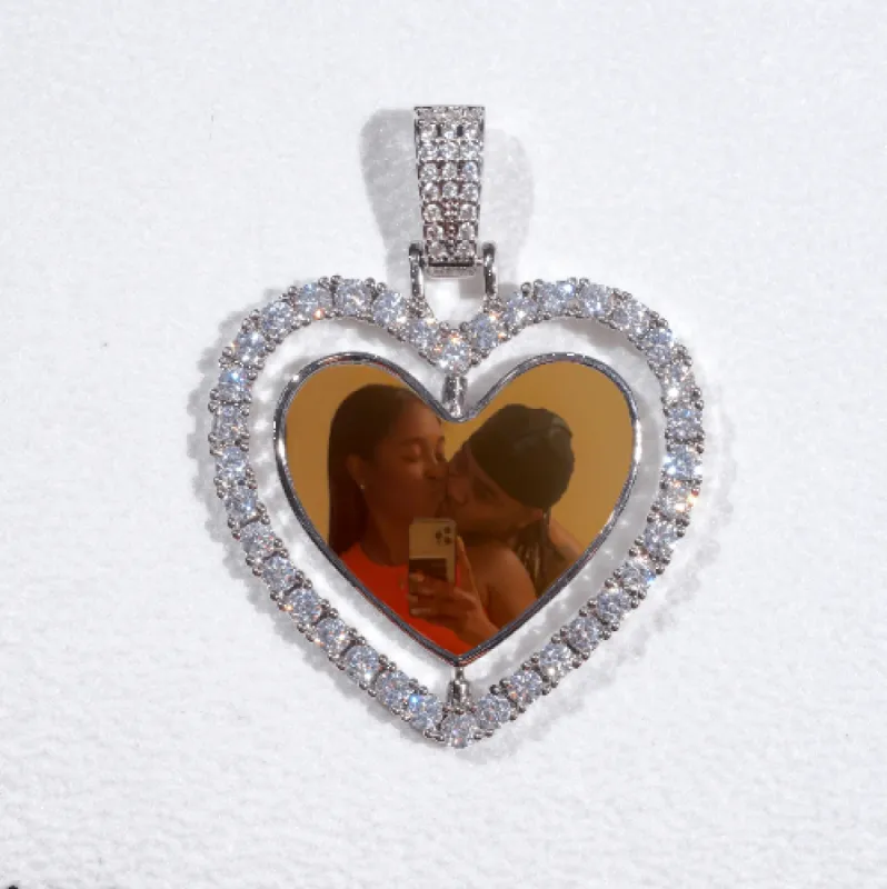 3D Spinning 2-Faced Heart Custom Picture Pendant sold by The GUU Shop