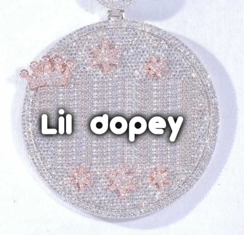 CUSTOM LETTER NECKLACE 3D BIG CROWN DISC sold by The GUU Shop