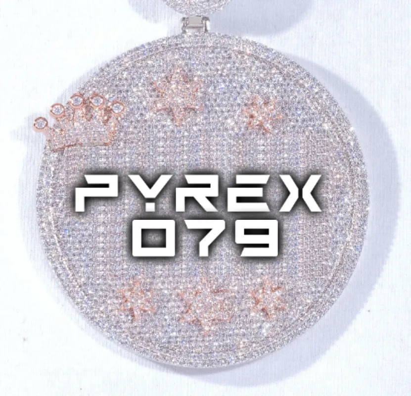 CUSTOM LETTER NECKLACE 3D BIG CROWN DISC sold by The GUU Shop