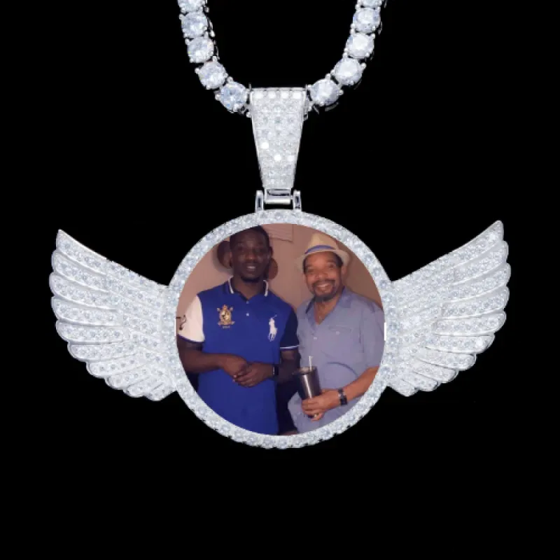 925S & VVS Moissanite 3D Wing Custom Picture Pendant sold by The GUU Shop