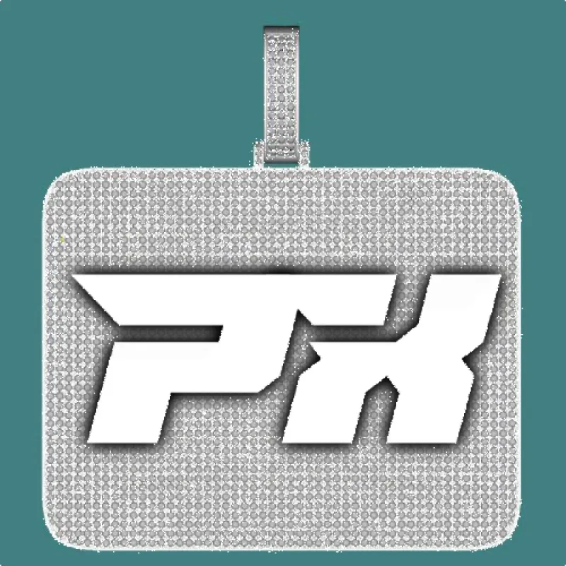 CUSTOM LETTER NECKLACE 3D BIG SQUARE sold by The GUU Shop