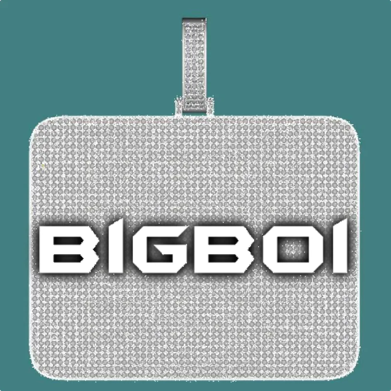 CUSTOM LETTER NECKLACE 3D BIG SQUARE sold by The GUU Shop