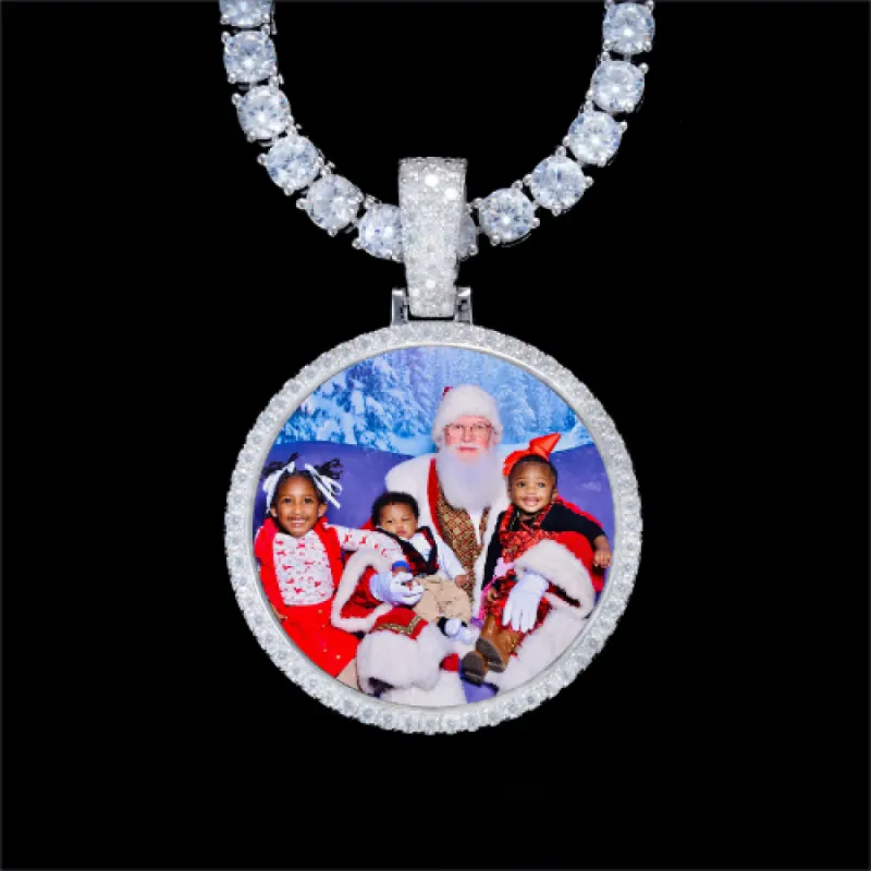 925S & VVS Moissanite 3D Circle Custom Picture Pendant sold by The GUU Shop
