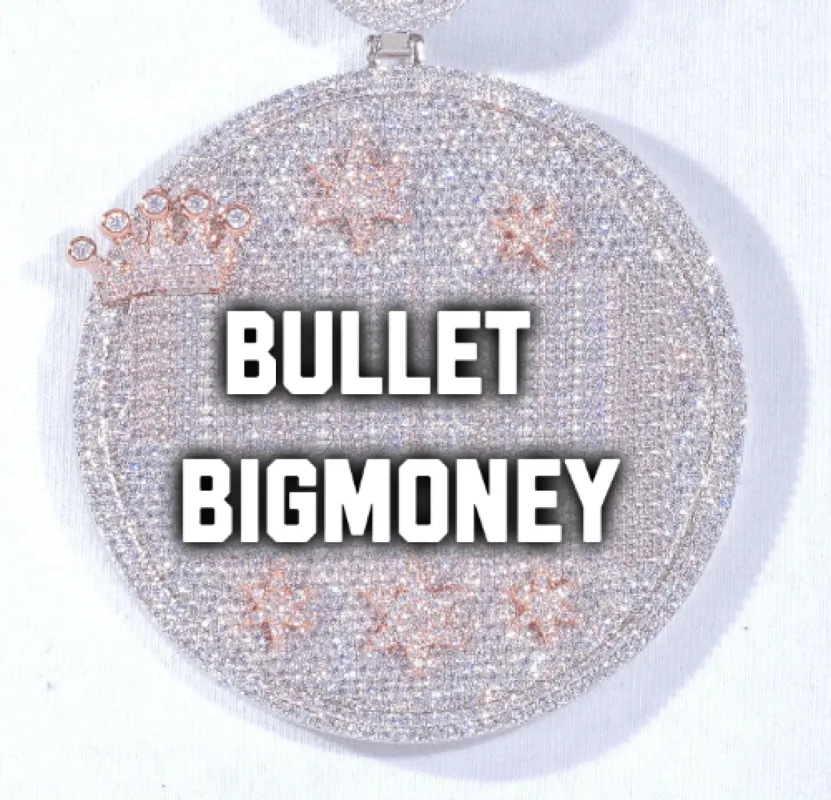 CUSTOM LETTER NECKLACE 3D BIG CROWN DISC made by The GUU Shop