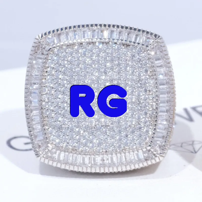 CUSTOM LETTER 3D ICED RING sold by The GUU Shop