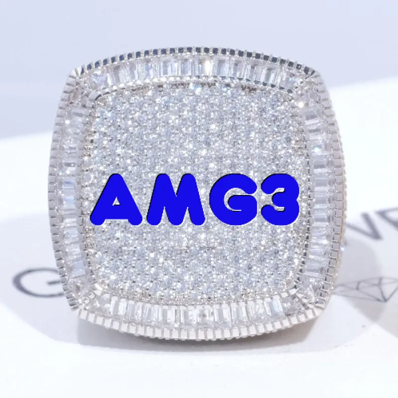 CUSTOM LETTER 3D ICED RING sold by The GUU Shop