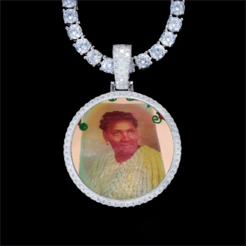 925S & VVS Moissanite 3D Circle Custom Picture Pendant sold by The GUU Shop