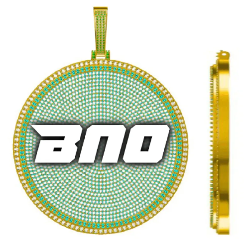 CUSTOM LETTER NECKLACE 3D BIG DISC sold by The GUU Shop