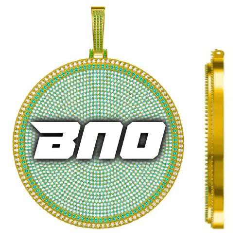 CUSTOM LETTER NECKLACE 3D BIG DISC sold by The GUU Shop