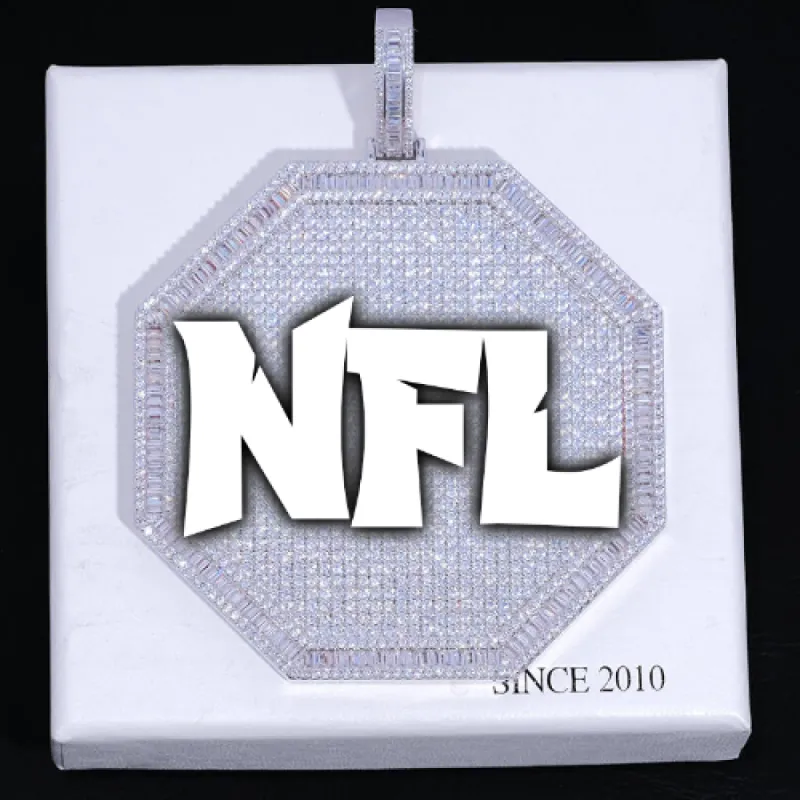 CUSTOM LETTER NECKLACE 3D BIG OCTAGON sold by The GUU Shop