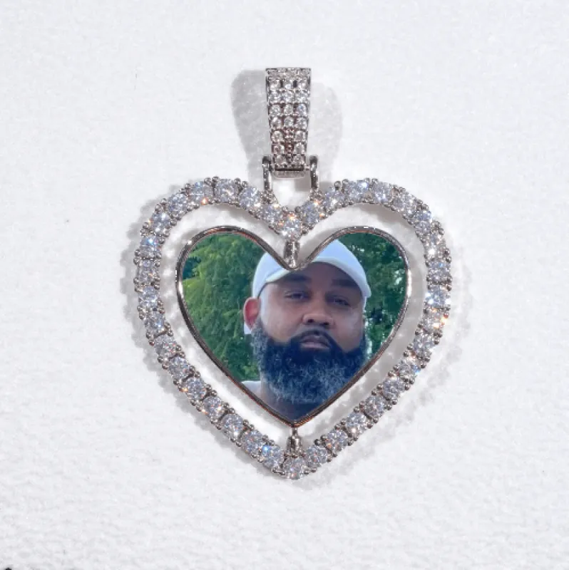 3D Spinning 2-Faced Heart Custom Picture Pendant sold by The GUU Shop