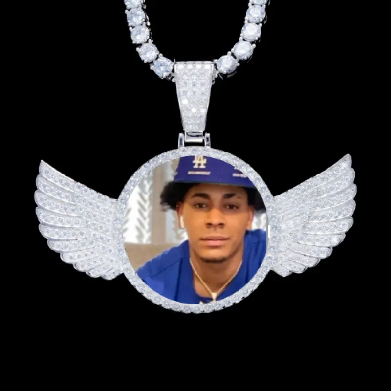 925S & VVS Moissanite 3D Wing Custom Picture Pendant sold by The GUU Shop